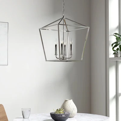 Lane 4-Light Polished Nickel Pendant Light, Indoor/Outdoor 🪔 - Image 1 of 4