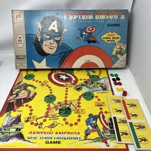 Vintage 1966 Captain America Board Game Almost Complete Marvel Milton Bradley - Picture 1 of 11