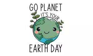 Go Planet It's Your Earth Day White Flag 3x5 FT - Picture 1 of 4