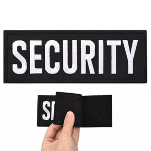 2 Stück Sicherheit Stickerei Patch 4x10 und 2,x5 Haken weiße Buchstaben - Bild 1 von 9