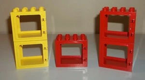 Lote de ladrillos Lego Duplo - 5 puertas / marco de ventana #2332 - rojo y amarillo - Imagen 1 de 1