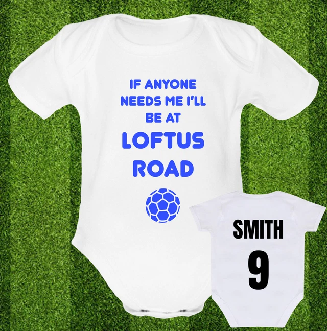 PSYCHOBABY PERSONALISED Babygrow Baby vest grow bodysuit Cute Football @@QPR@@@