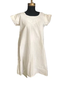 Vintage Heirloom 1920s Hand Made White Cotton House Summer Dress size M - Picture 1 of 10