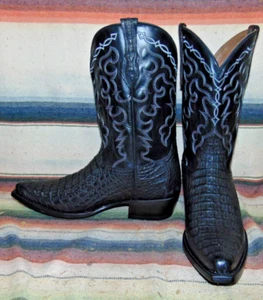 Herren Rujo The Kirby schwarz Hornback Kaiman/Leder Cowboystiefel 13 D neu im Karton - Bild 1 von 6