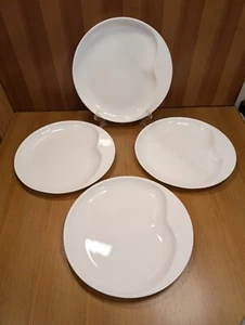 Set (4) Corelle Winter Frost weiß mit Griff 10,75" Essteller Teller Posten-EUC - Bild 1 von 7