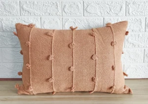 Boho Blushed Pink Throw Pillow Cover 20x12 Inch - Picture 1 of 3