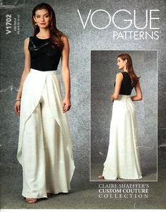 Vogue Couture V1702 Misses 14 to 22 Claire Shaeffer Skirted Pants Uncut Pattern - Picture 1 of 2