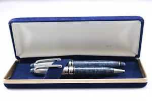 Vintage Miniature Grey Marble Medium Fountain & Ballpoint Pen (Cased) - Picture 1 of 4