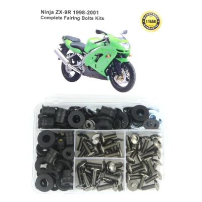 Kit completo de tornillos de cuerpo de carenado aptos para KAWASAKI Ninja ZX-9R 1998-2001 Foto 1 de 4