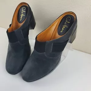 Cole Haan Damen Sara Pantolette Größe 10,5b Keilabsatz Clog grau Leder bequemer Schuh - Bild 1 von 9