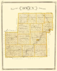 Mapa histórico del condado - Condado de Owen Indiana - Baskin 1876 - 23 x 28,65 - Imagen 1 de 20