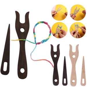 Forchetta per legno filato tessitore treccia per tessitura in legno forchetta per maglieria fai da te portatile 2 pezzi/set - Foto 1 di 14