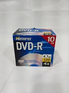 Memorex DVD+R 10 Pack 4.7 GB 120 Minutes Video 4X NEW SEALED - Picture 1 of 4