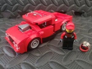 LEGO City Hot Rod Custom Red Slammed Truck Racer with Minifigure - Picture 1 of 4