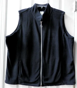 Blair Black Vest Size XL Zip Front Sleeveless Top Soft Polyester - Picture 1 of 2