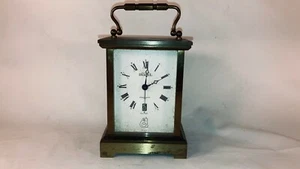 Rare Heavy ERNEST BOREL Electronic 281 Brass Carriage Clock Swiss T Made Lic ATO - Picture 1 of 10