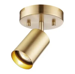 Globe 59765 ElectricPratt 4.8 in. 1-Light Matte Brass Track Lighting Spotlight - Picture 1 of 12