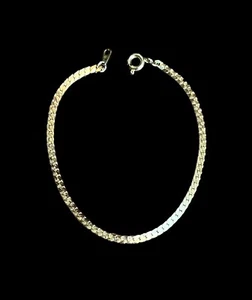 Brazalete de cadena plana de metal tono plata 7 pulgadas de largo 2,73 gramos - Imagen 1 de 10