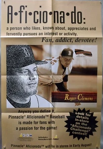 1996 Pinnacle Aficionado Roger Clemens Baseball Advertising 20x30 Poster - Picture 1 of 3