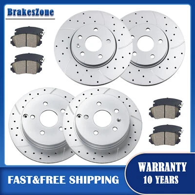 ​Front and Rear Brake Rotors Pads Kit for GMC Terrain 2010-2017 Slotted Brakes — 第 1/4 张图片