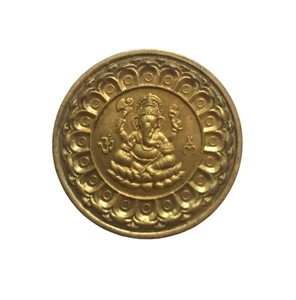 Thai Genuine phra-God of luck Thai phuttabat temple old rare Coine Amulet -watA+ - Picture 1 of 10