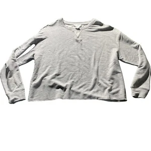 For The Republic Sweatshirt Womens LG Gray Roll Hem Shirt Crewneck Long Soft - Picture 1 of 8