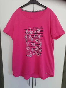 Legeres Kurzarm-Shirt, pink, schwarz-weiß-rosa Motivdruck, länger, Gr. XL, Cecil - Bild 1 von 7
