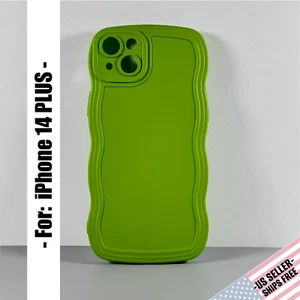 Case for iPhone 14 Plus - Leaf Green | Wavy Edges | Slim Contoured Grip - Picture 1 of 10