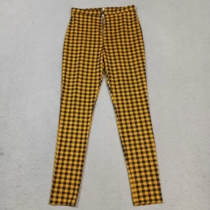 Vintage Charlotte Russe Pants Womens Medium Yellow Black Stretch Tapered Ankle - Picture 1 of 19
