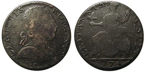 UK 1774 George III Evasion Halfpenny "Clauduis Romanus / Britannia Isle" - Picture 1 of 1