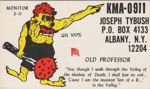 vintage CB radio QSL postcard Rat Fink comic Joseph Tybush 1970s Albany New York - Bild 1 von 1