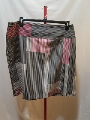 Worthington черный и розовый в полоску плиссированные юбки. Большой размер 18 - Изображение 1 из 4