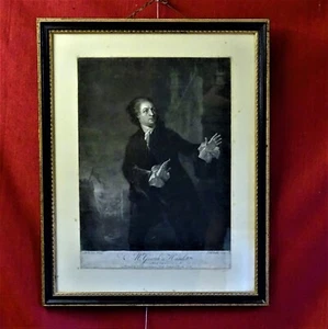 David Garrick Hamlet original antique etching 1754 Mezzotint print famous actor - Picture 1 of 8