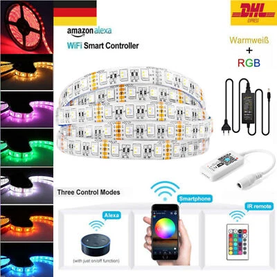 Striscia LED 24V RGBW RGBWW SMD 5050 Striscia WIFI APP Alexa Controller Trasformatore Nastro - Immagine 1 di 4
