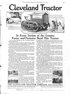 Cleveland Tractor Co Ad 1917 Roland H White - Picture 1 of 1