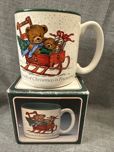 The Warmth Of Christmas Is Friendship Coffee Mug Vtg 1989 Potpourri Press NIB - Picture 1 of 8