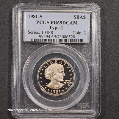 1981 S Proof Susan B. Anthony Graded PR69DCAM By PCGS Type 1 - Image 1 of 2