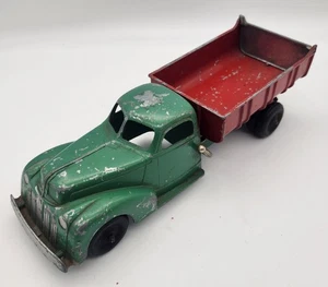Vintage Hubley Kiddie Toy 9" Dump Truck Metal Green Red 1950s USA 476 - Picture 1 of 18