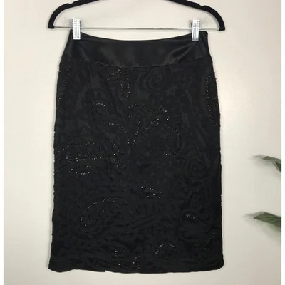 Lafayette 148 Women's 2 Petite Silk Beaded Skirt Formal Sparkly Textured Evening - Image 1 of 4