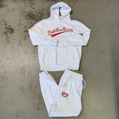 Death Row Records Hoodie XL & Sweatpants XXL Mens White Tracksuit Joggers Snoop - Image 1 of 4