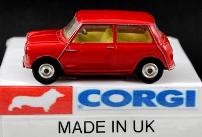 1960* Corgi Classic 225 AUSTIN SEVEN MINI CAR in Darker RED Colour Made in UK - Image 1 of 4