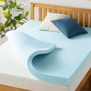 4 Inch Ventilated Memory Foam Mattress Topper, Cooling Gel Infusion, CertiPUR... - Picture 1 of 6