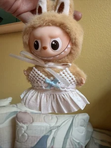 White Clothing Set For POP MART Labubu The Monsters Pin For Love Plush Pendant - Picture 1 of 8