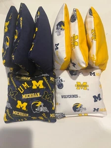 8 Cornhole Bean Bags Corn Hole Michigan Wolverines 1B - Picture 1 of 1