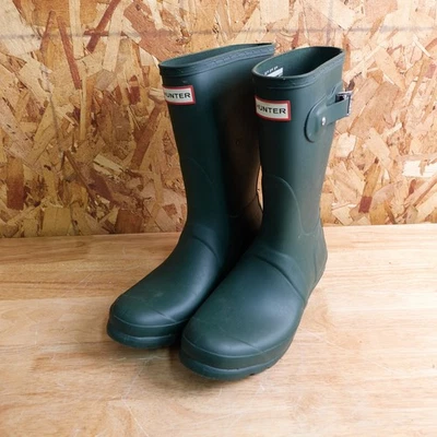 HUNTER WOMEN'S ORIGINAL SHORT RAIN BOOTS - SIZE: WOMEN 8 - HUNTER GREEN - Image 1 of 4