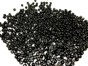 ( 10.000 PCS) BLACK CYLINDRICAL MURANO GLASS BEADS, Ø 4 MM, HAND MADE - Picture 1 of 7