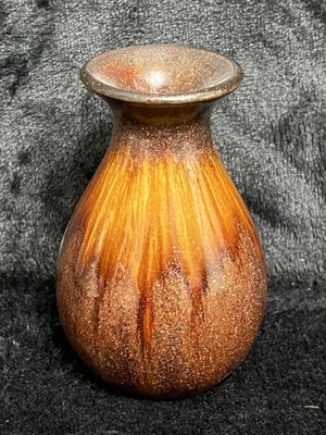 Elegant Expressions Beautiful Brown Glitter Small Vase 4.5” Tall x 3” Wide - Image 1 of 4