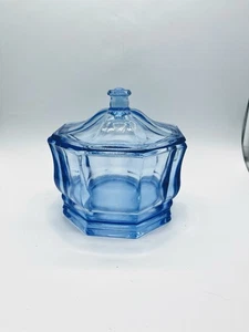 Blau Indiana Glas Bonbonglas - Bild 1 von 4