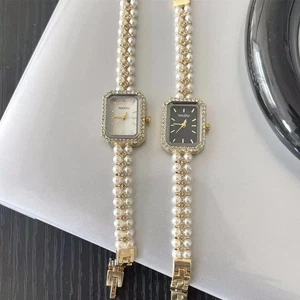 Luxury Women’s Pearl Strap Bracelet Watch – Elegant Quartz Ladies Fashion Gift - Picture 1 of 22