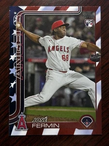 2025 Topps Update Jose Fermin Independence Day Foil Parallel RC #/76 Angels SP - Picture 1 of 2
